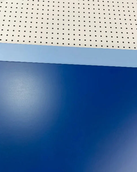 Blue, deep blue and pegboard interchangeable panel boards