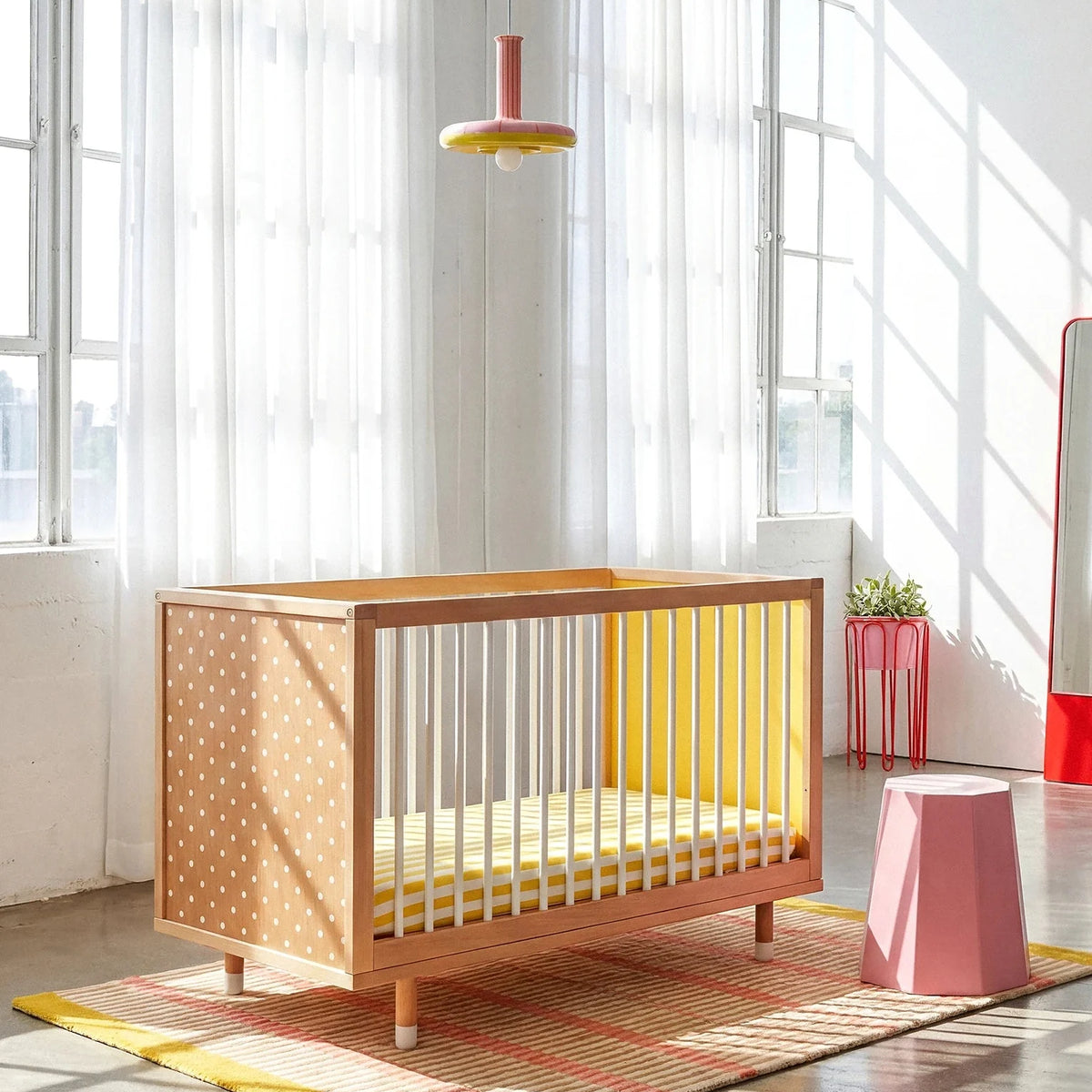 Buy Bold Baby Cot - Yellow and Mint Colour Way