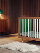 Side view of the Green and Mint Bold Baby Cot panel