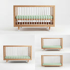 Newborn, baby and toddler bed stages of the Bold Baby Cot.