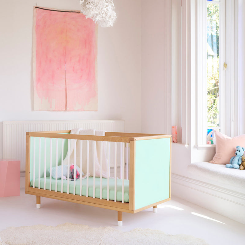 Bold Baby Cot - Green and Mint