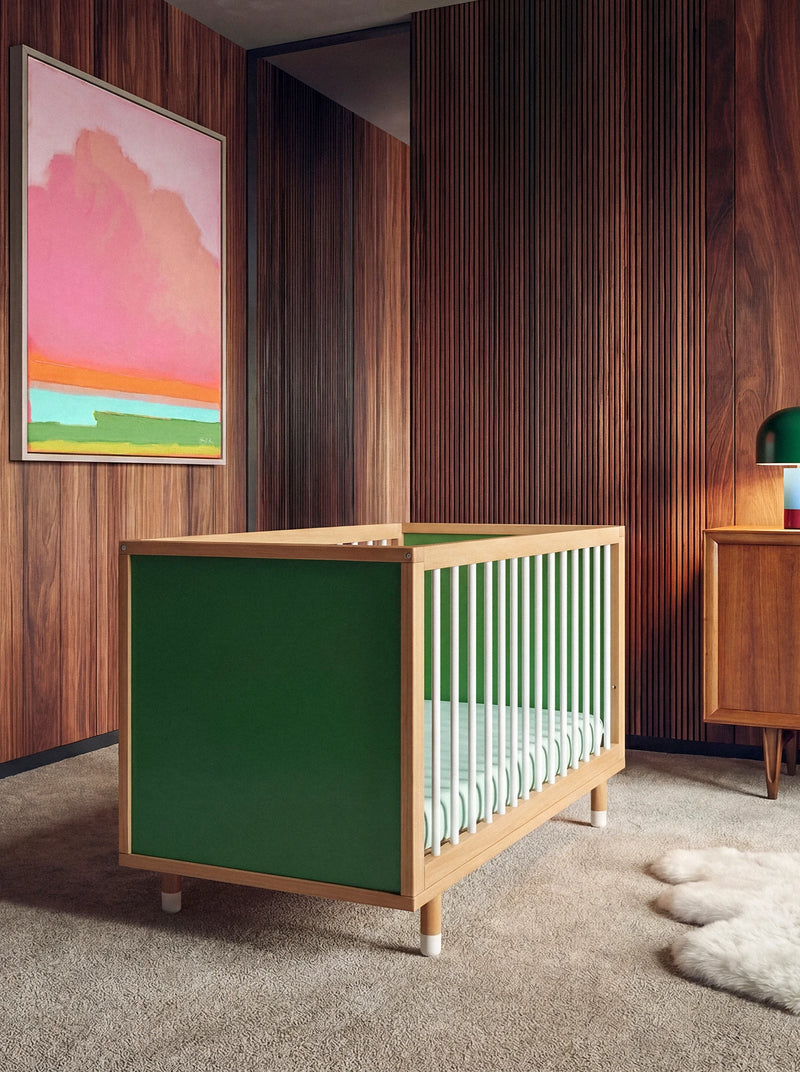Bold Baby Cot - Green and Mint