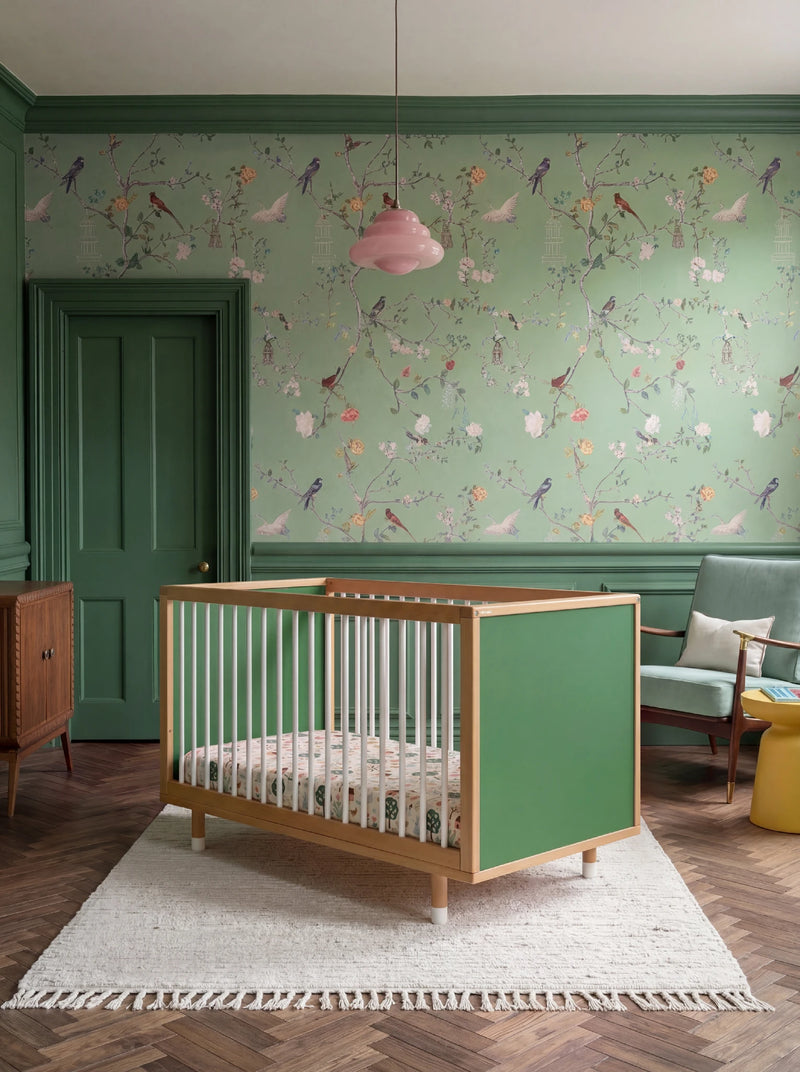 Bold Baby Cot - Pink and Green