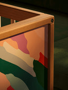 Corner detail of the illustrated panel on the Bold Baby Art Series cot